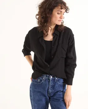 Elisa Textured Shirt BLACK