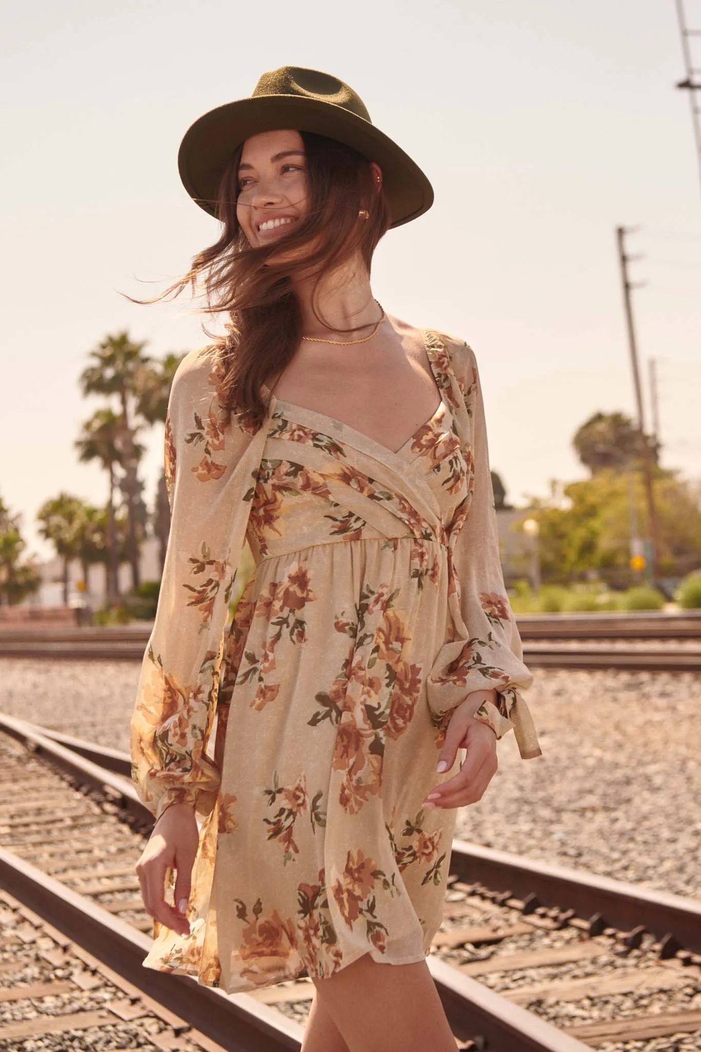 Enchanting Blooms Floral Chiffon Mini Dress