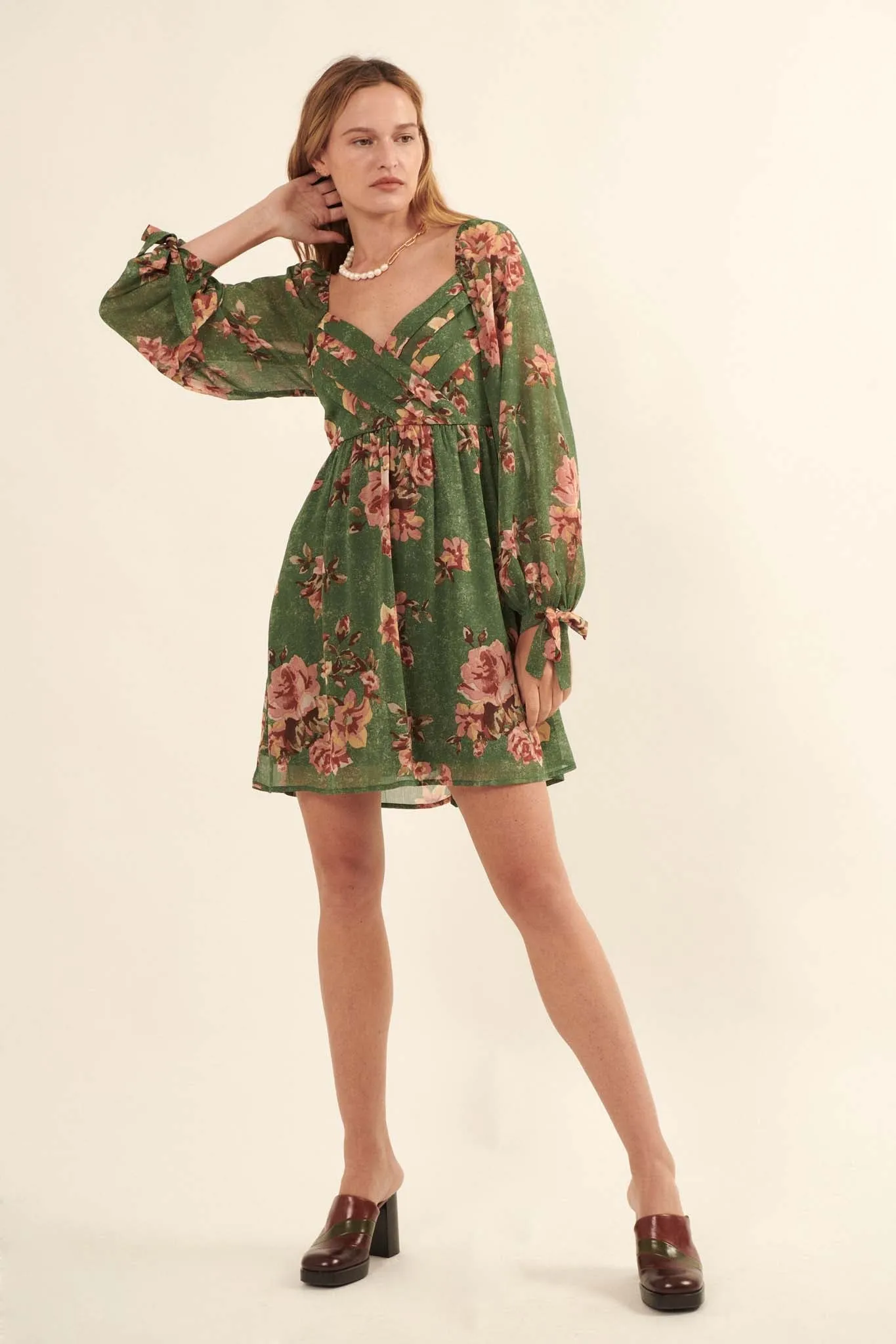 Enchanting Blooms Floral Chiffon Mini Dress