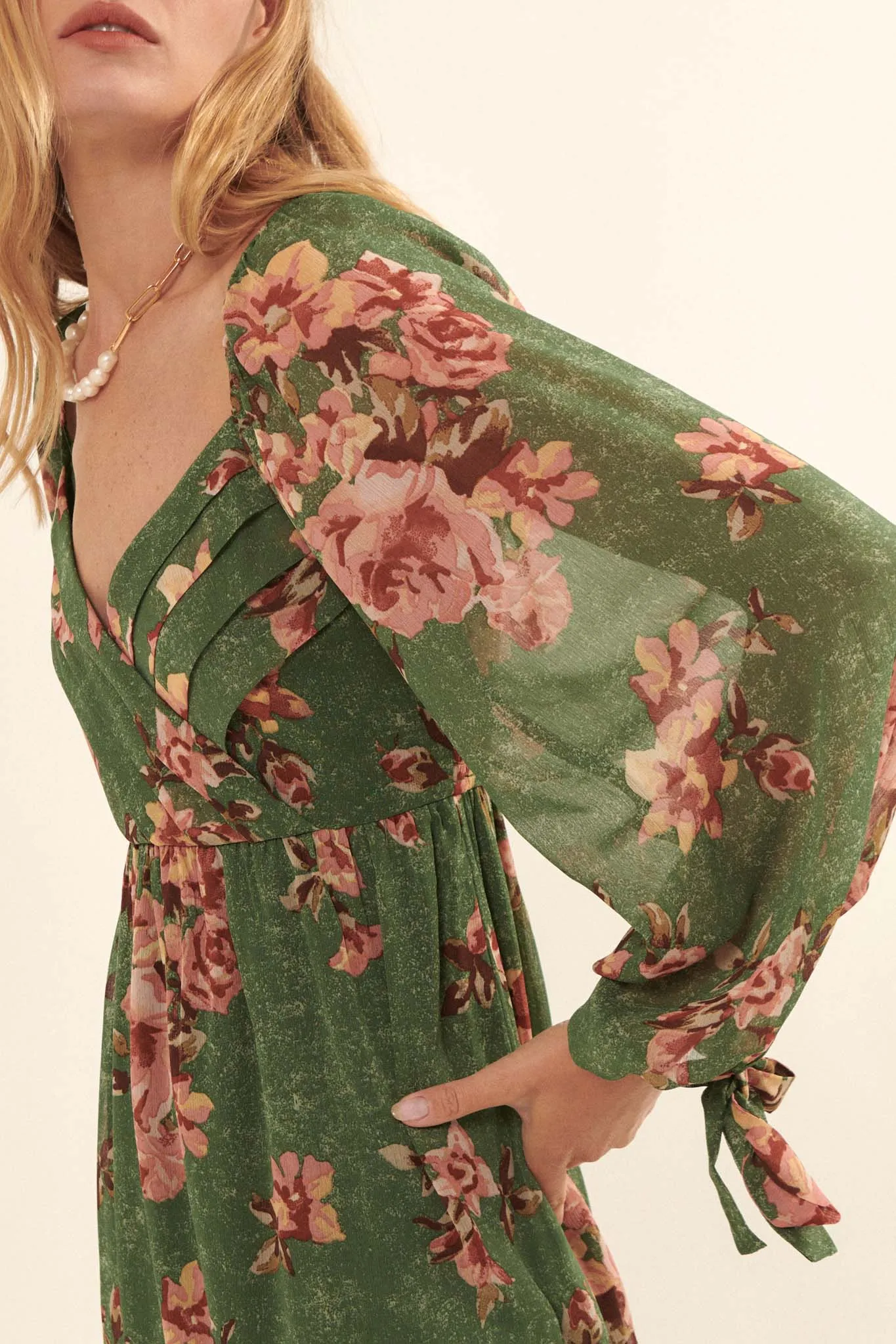 Enchanting Blooms Floral Chiffon Mini Dress