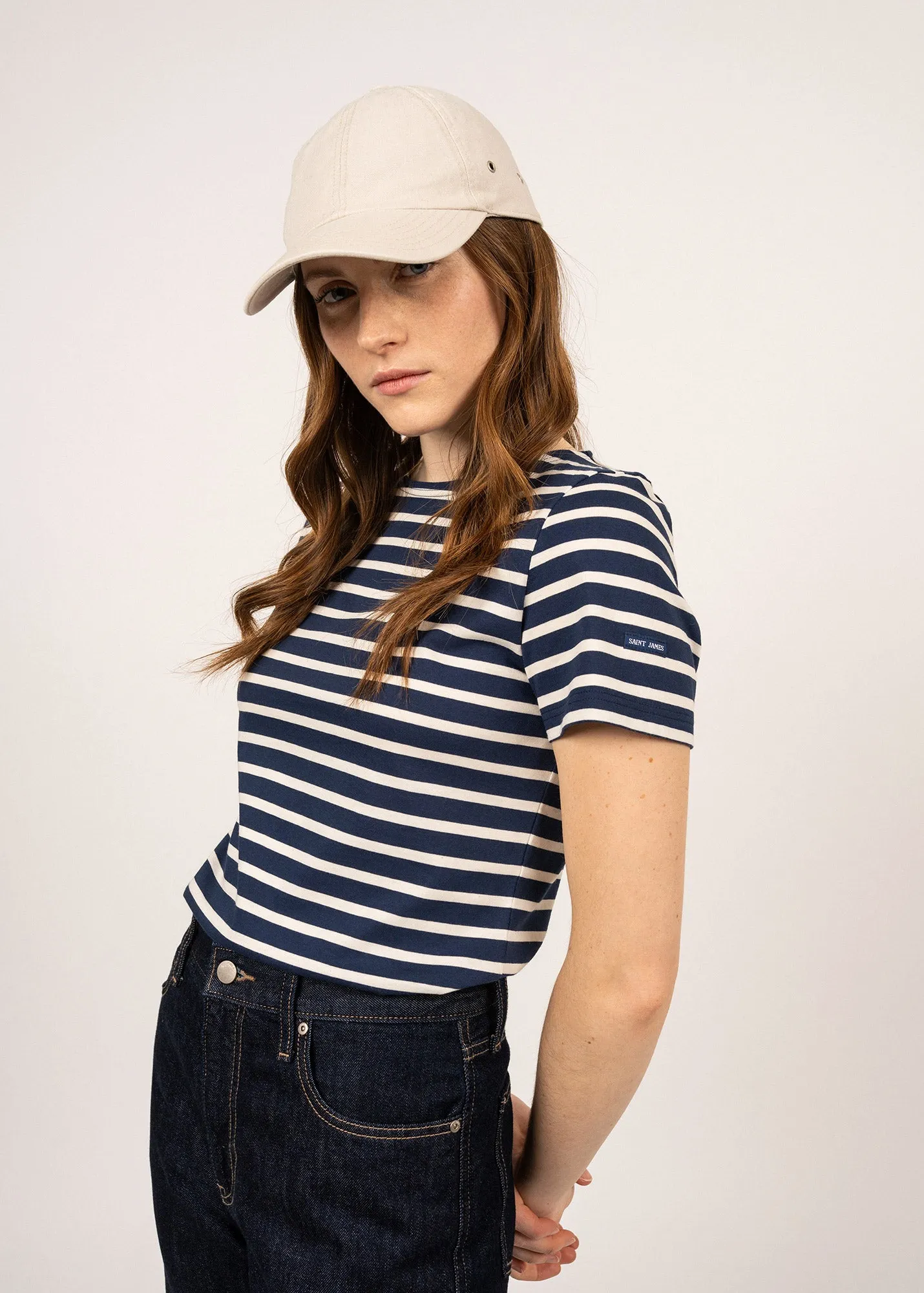 ETRILLE - Nautical Stripe Tee with Short Sleeves | Soft Cotton | Women Fit (NAVY / ECRU)