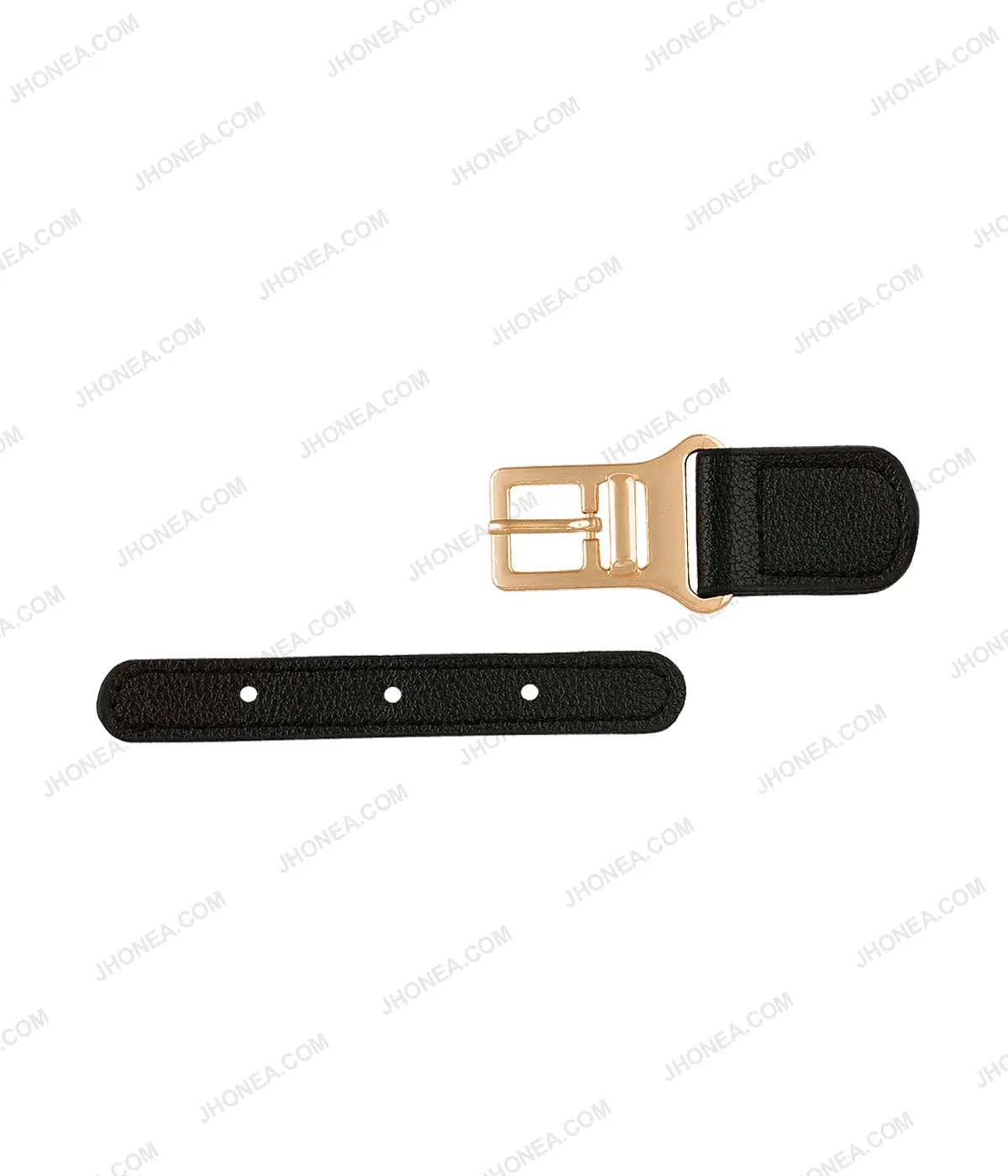 Fashionable Shiny Gold Buckle with Prong PU Belt