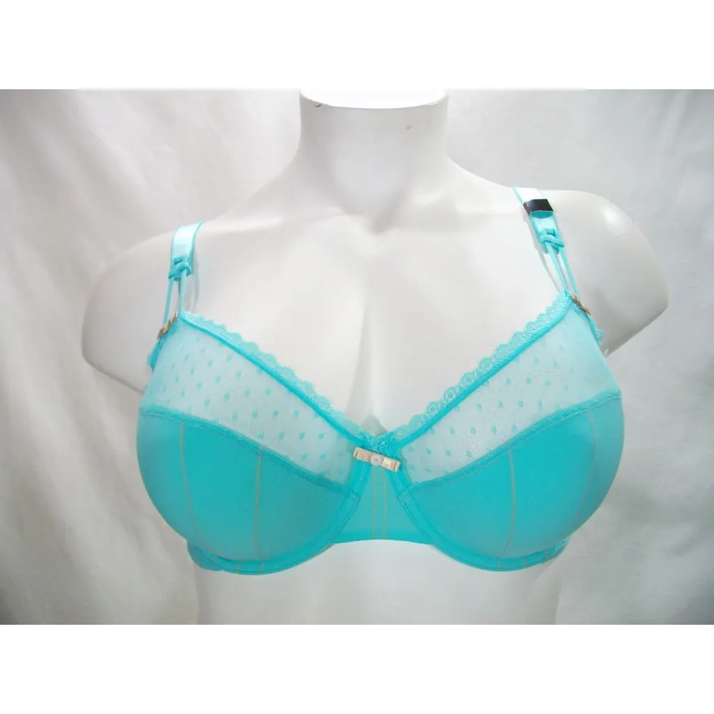 Felina 110789 Marielle Lace Full Busted Underwire Bra 36DD Aruba Blue