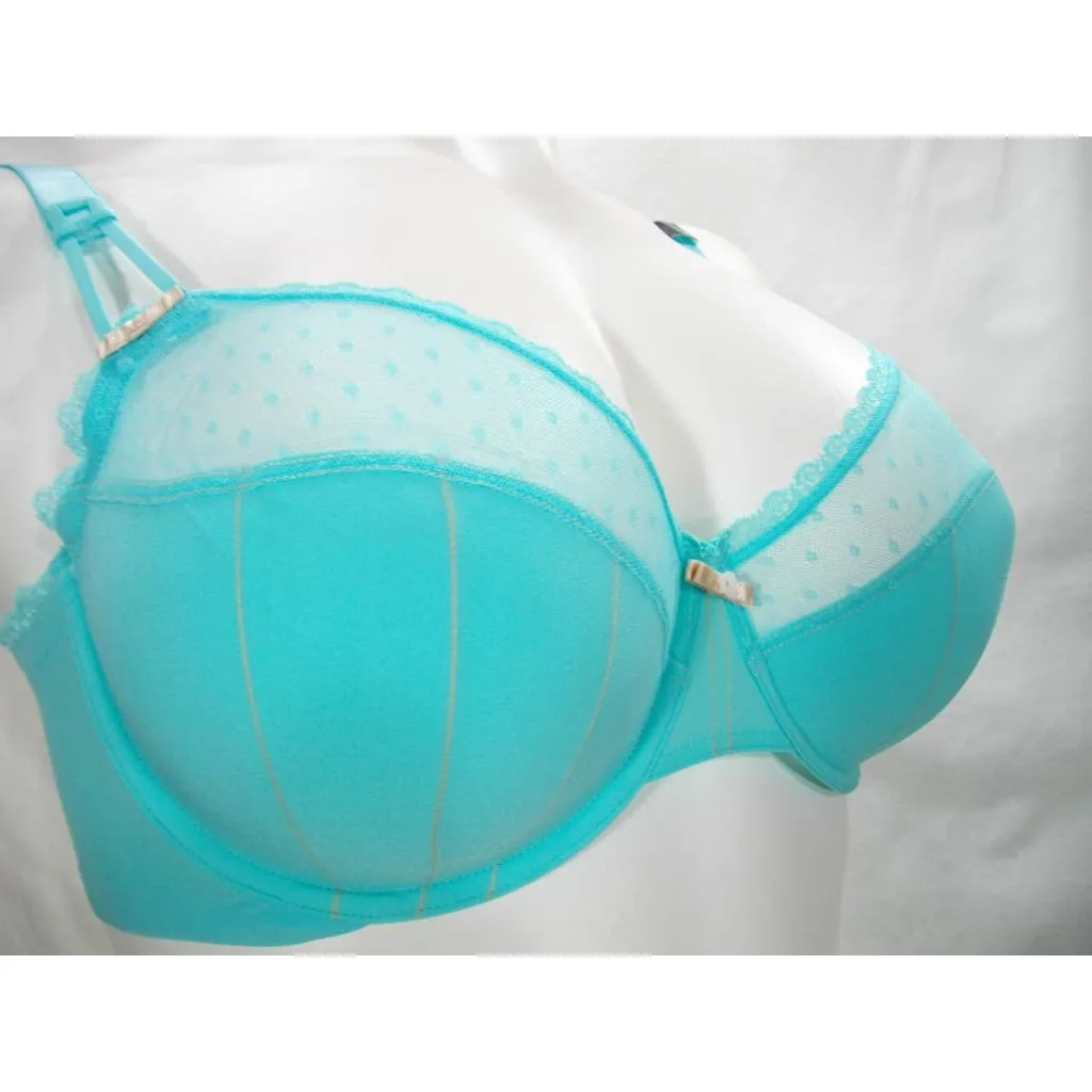 Felina 110789 Marielle Lace Full Busted Underwire Bra 36DD Aruba Blue