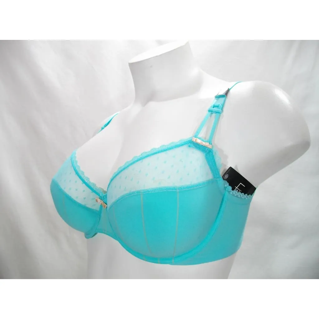 Felina 110789 Marielle Lace Full Busted Underwire Bra 38D Aruba Blue