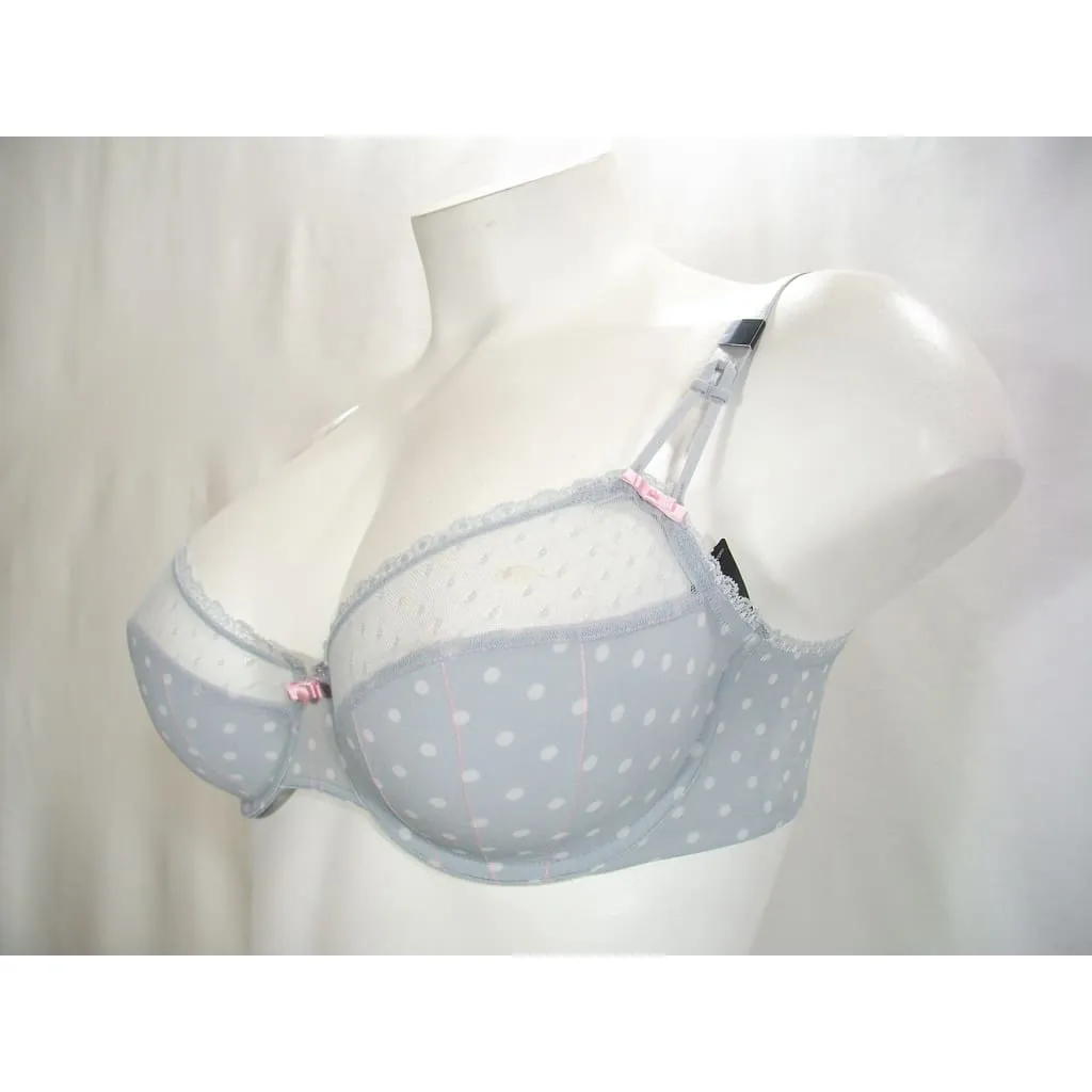 Felina 110789 Marielle Semi Sheer Lace Full Busted Underwire Bra 32DDD Gray Dot