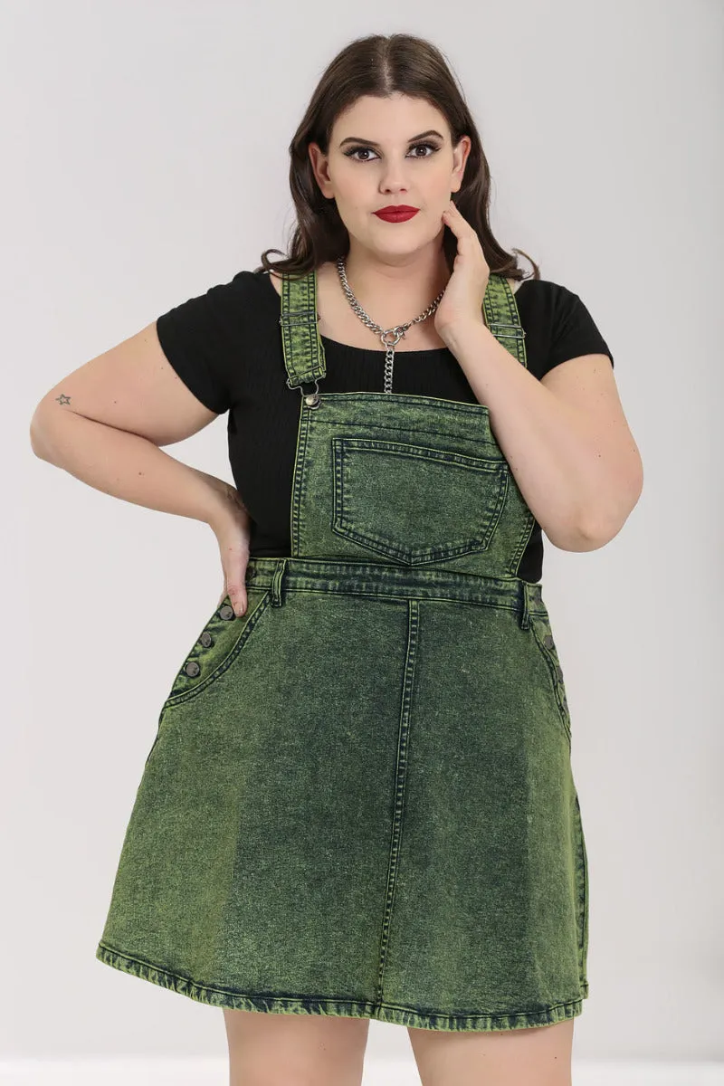 Finn Pinafore Dress Green