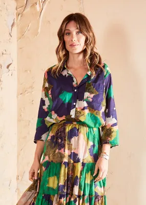 Fiorella Shirt Forest in Cotton Voile