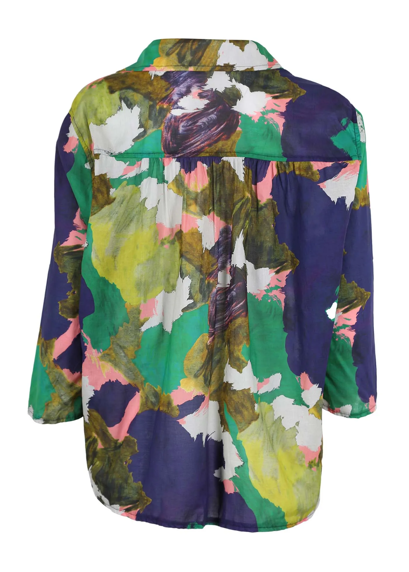 Fiorella Shirt Forest in Cotton Voile