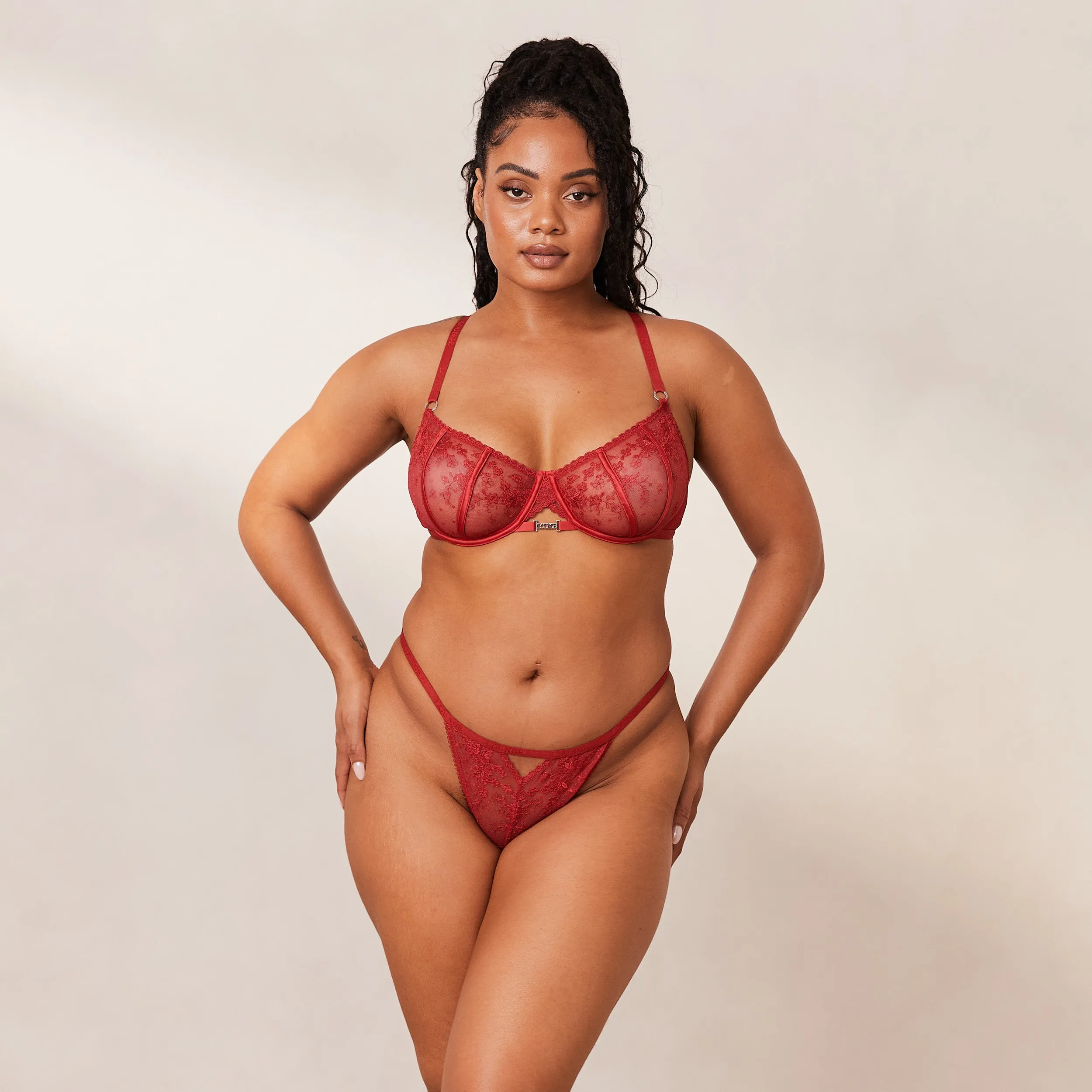 Flirt Balcony Bra  - Maroon