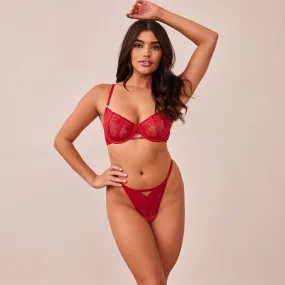 Flirt Balcony Bra  - Maroon