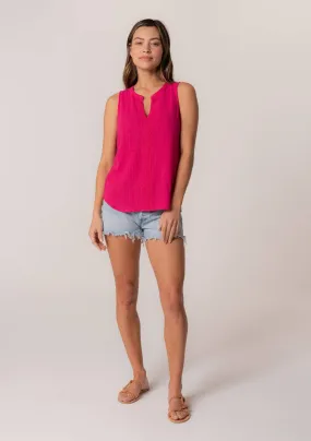 Fuchsia Embroidered  Tank