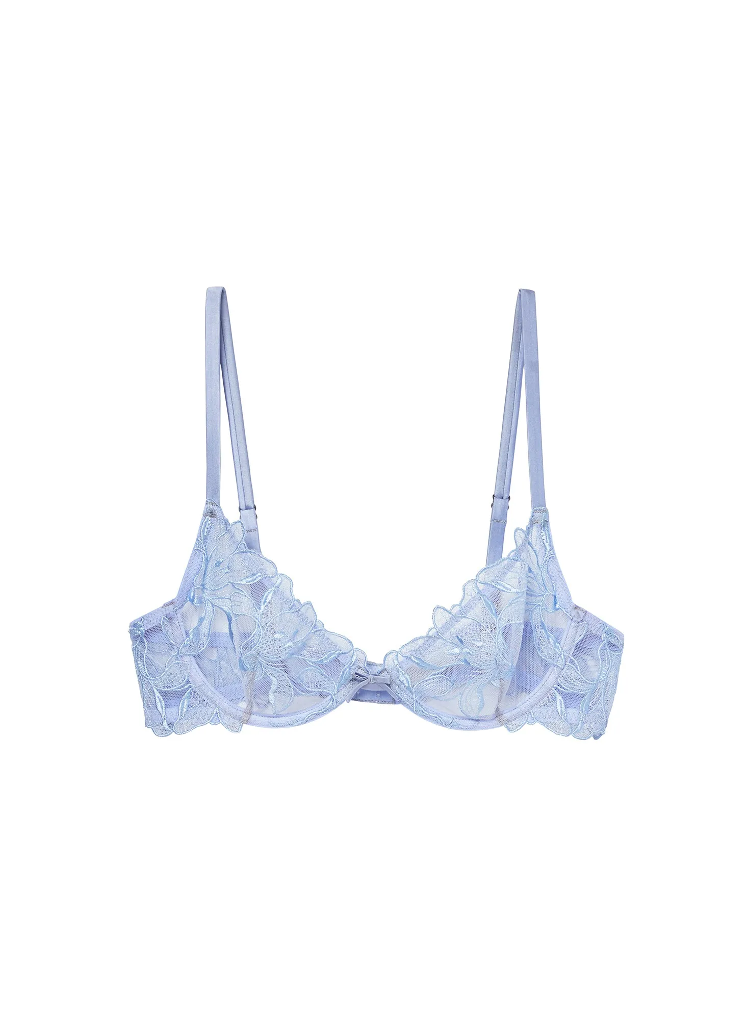 Fuller Cup Lily Embroidery Plunge Demi Bra