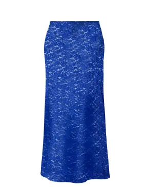 Gianna Stretch Lace Mermaid Maxi Skirt - Cobalt