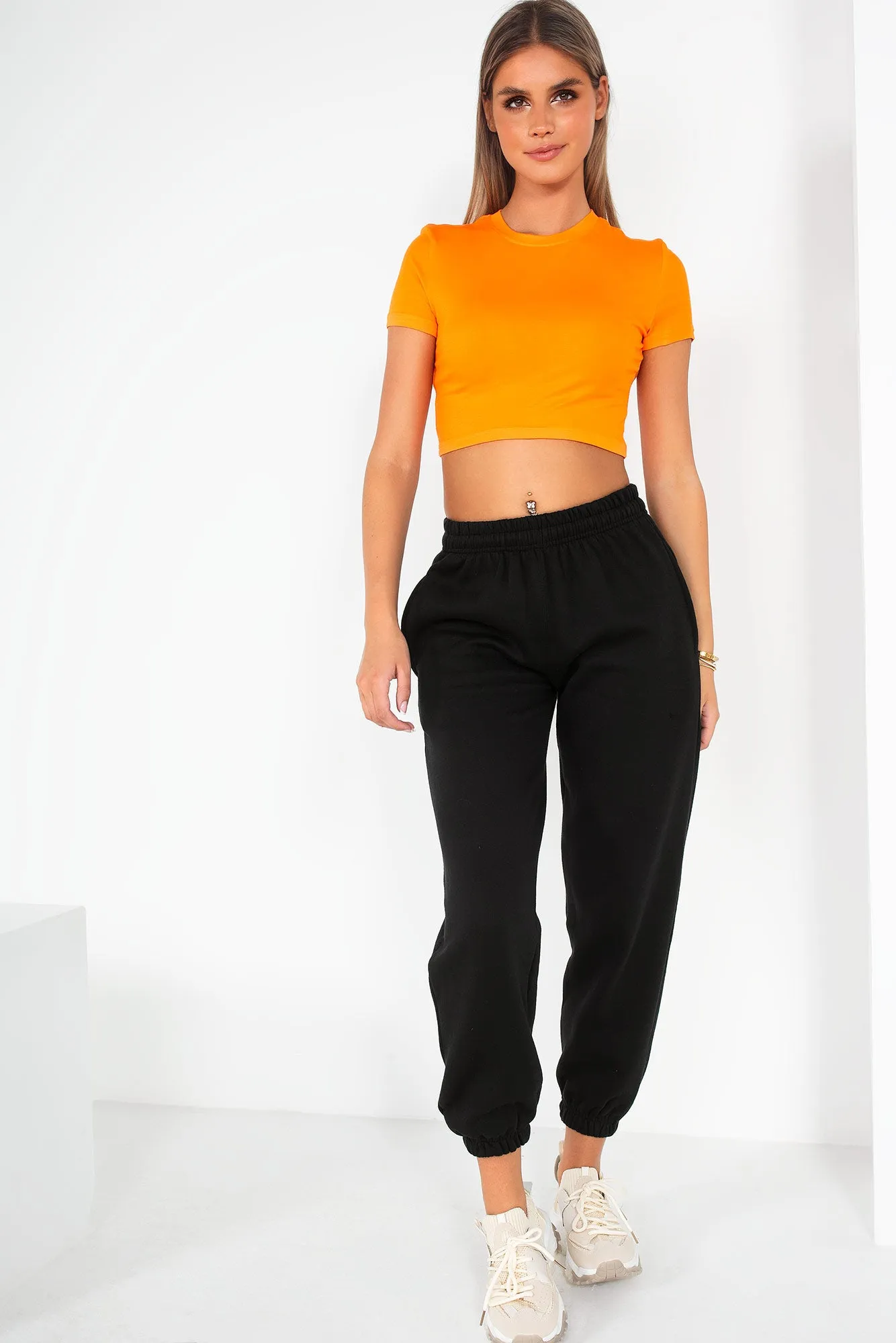 Gizelle Orange Cropped T-Shirt