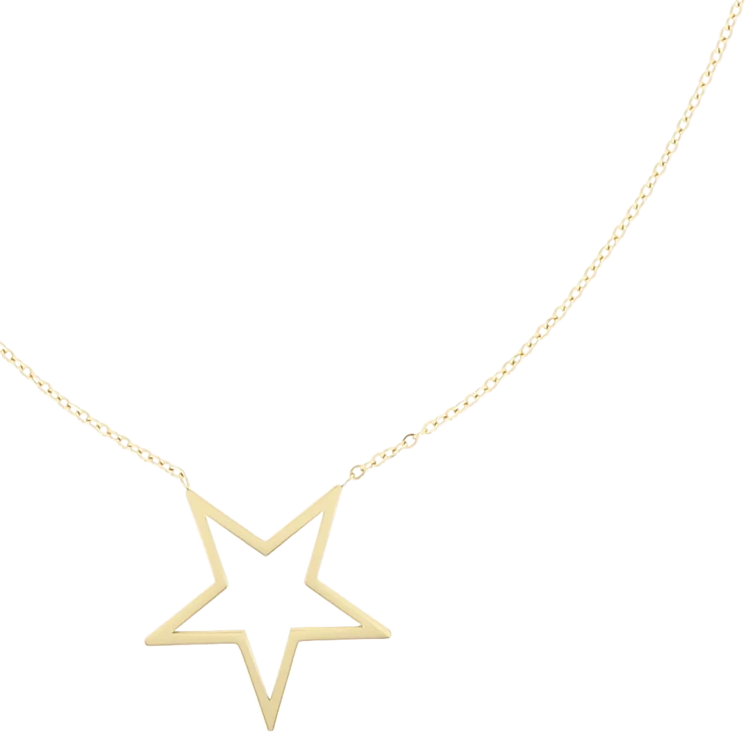 Gold coloured necklace with big star