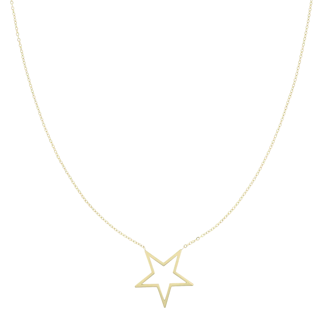 Gold coloured necklace with big star