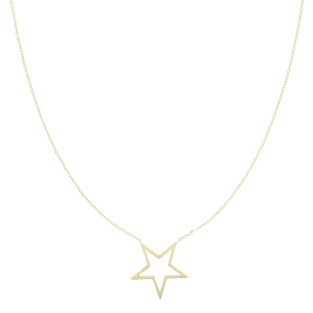 Gold coloured necklace with big star