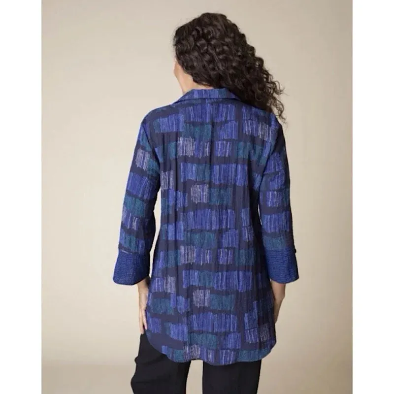 Habitat, 35041 Hidden Placket Mixed Shirt Sapphire