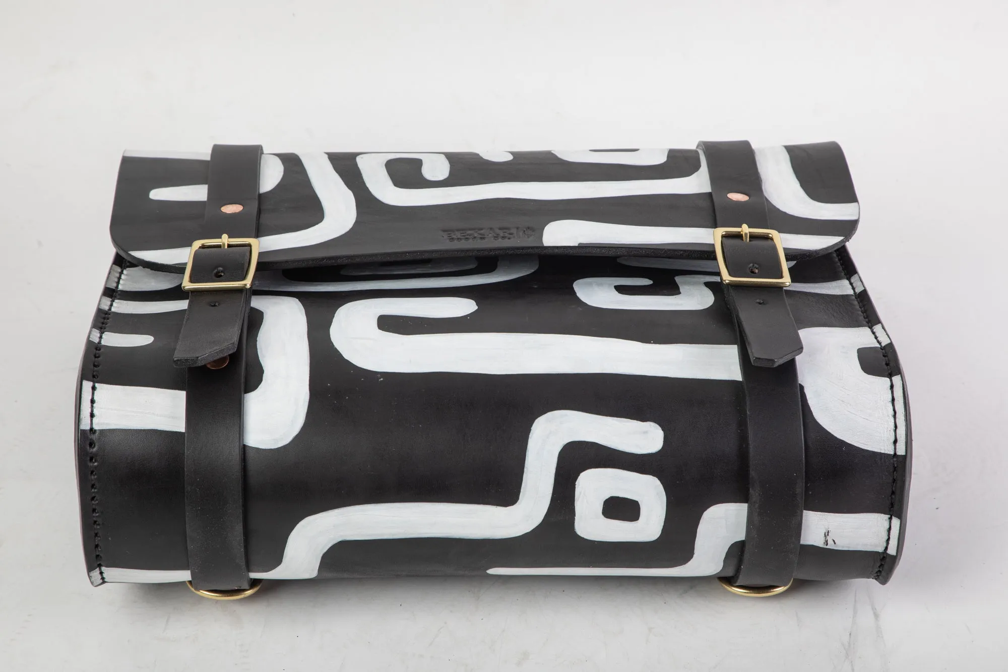 Hand Painted Porter Satchel // Black