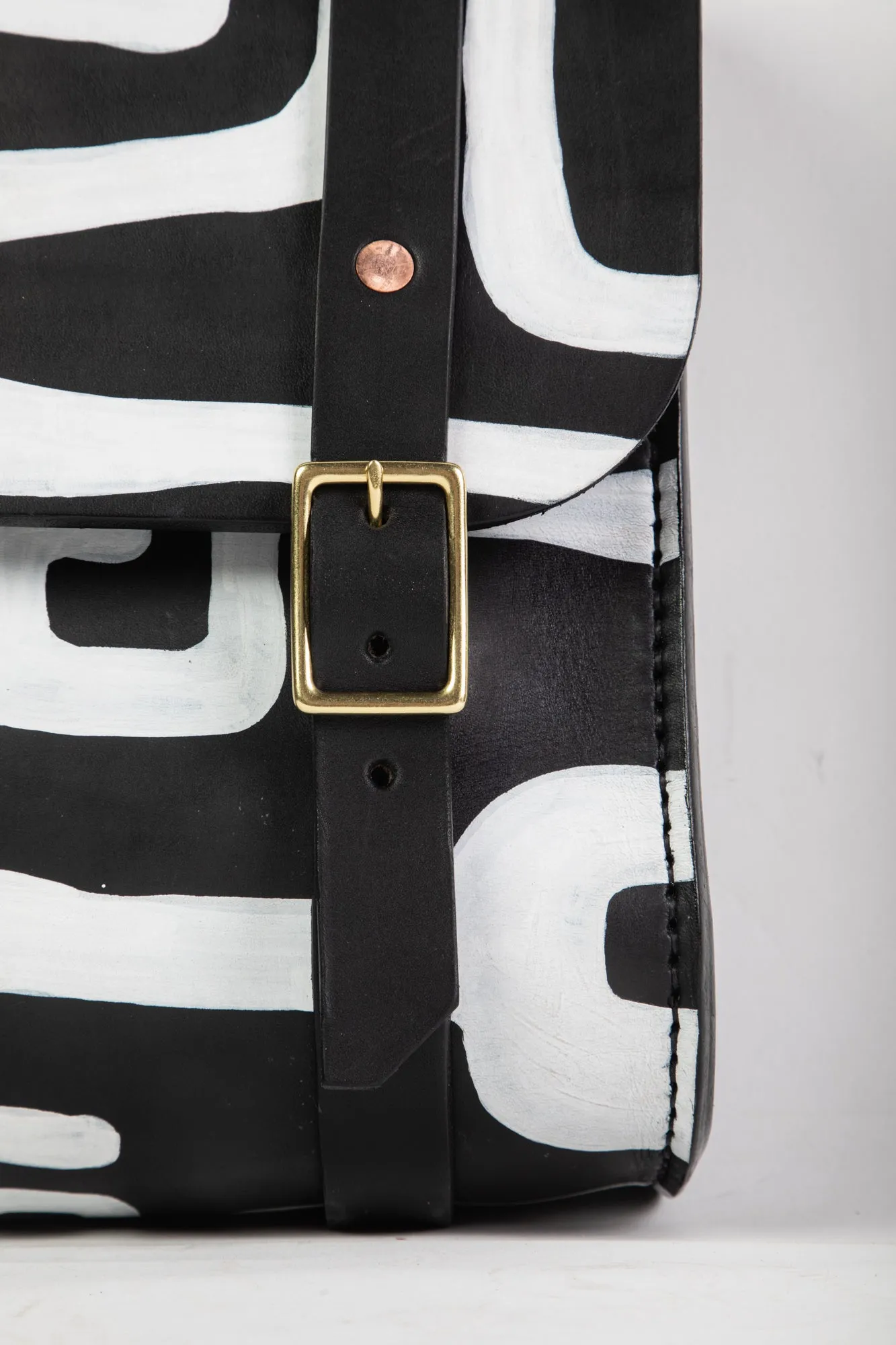 Hand Painted Porter Satchel // Black