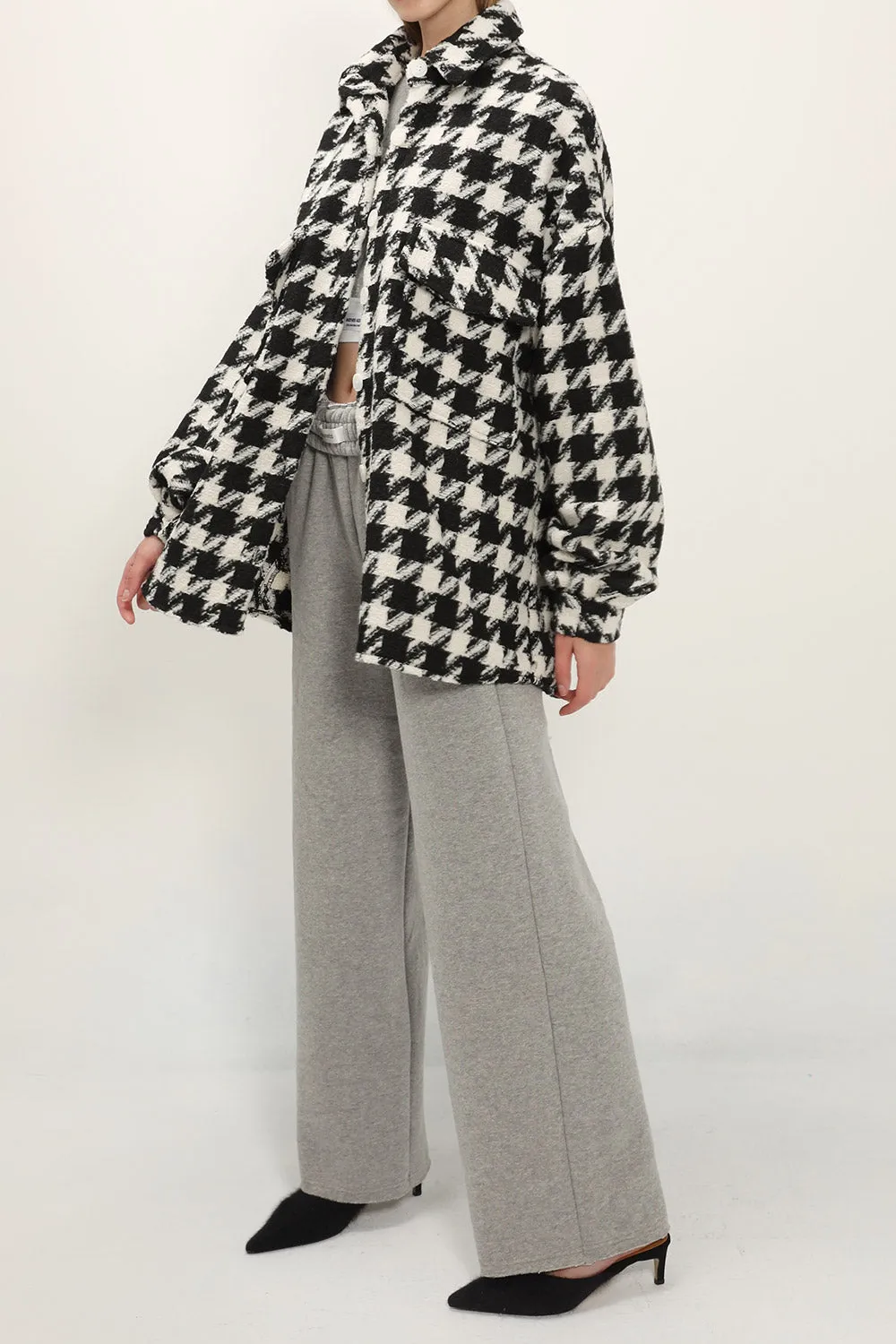 Hannah Houndstooth Shirt Jacket