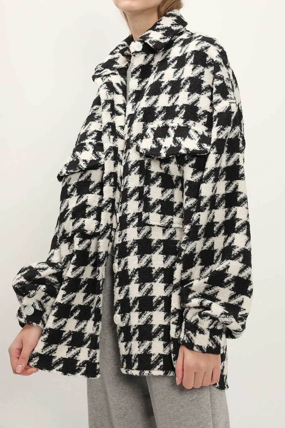 Hannah Houndstooth Shirt Jacket