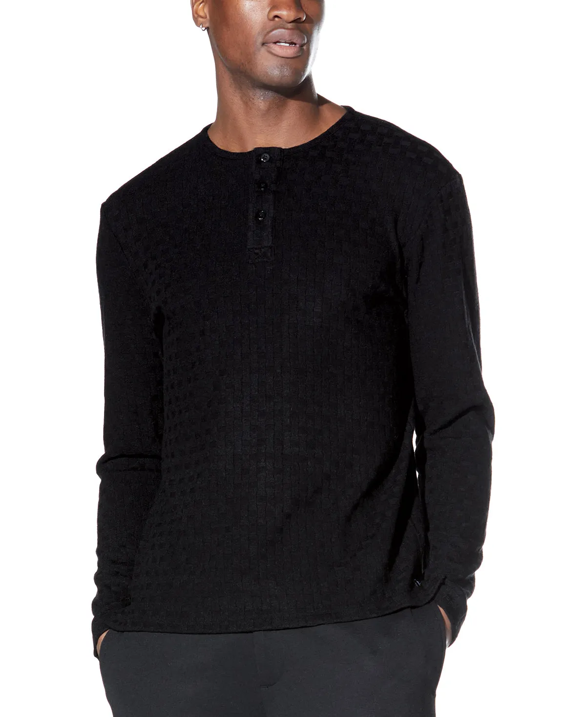 Hogan Long Sleeve Henley (Black)