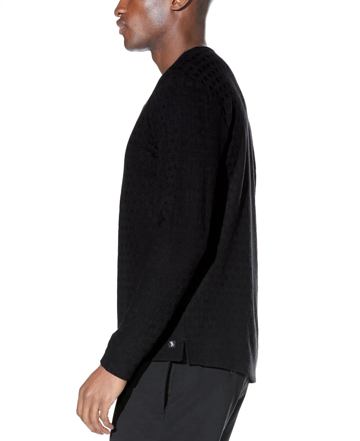 Hogan Long Sleeve Henley (Black)