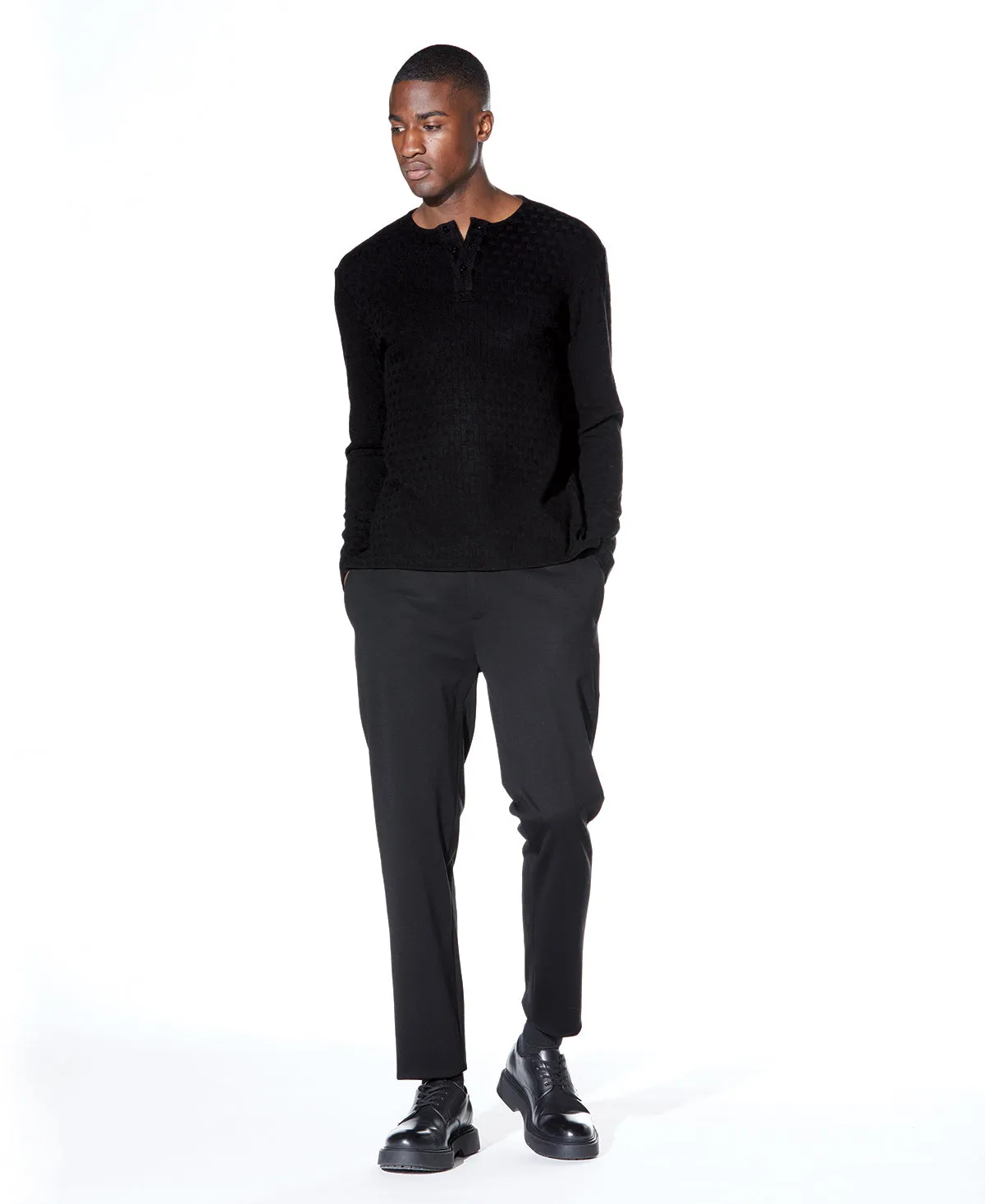 Hogan Long Sleeve Henley (Black)