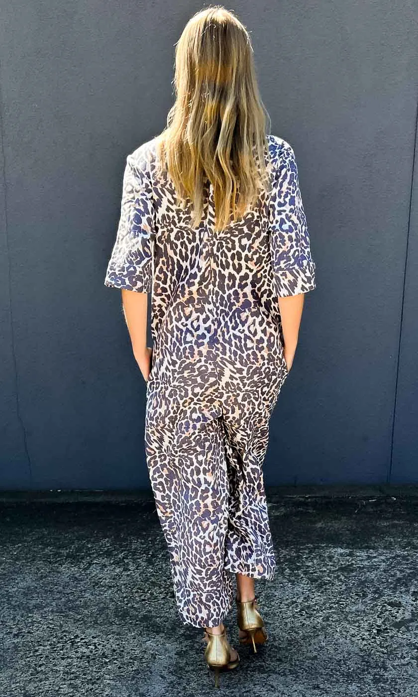 Hoss Linen Jumpsuit - Animal Print