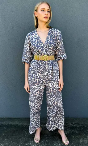 Hoss Linen Jumpsuit - Animal Print