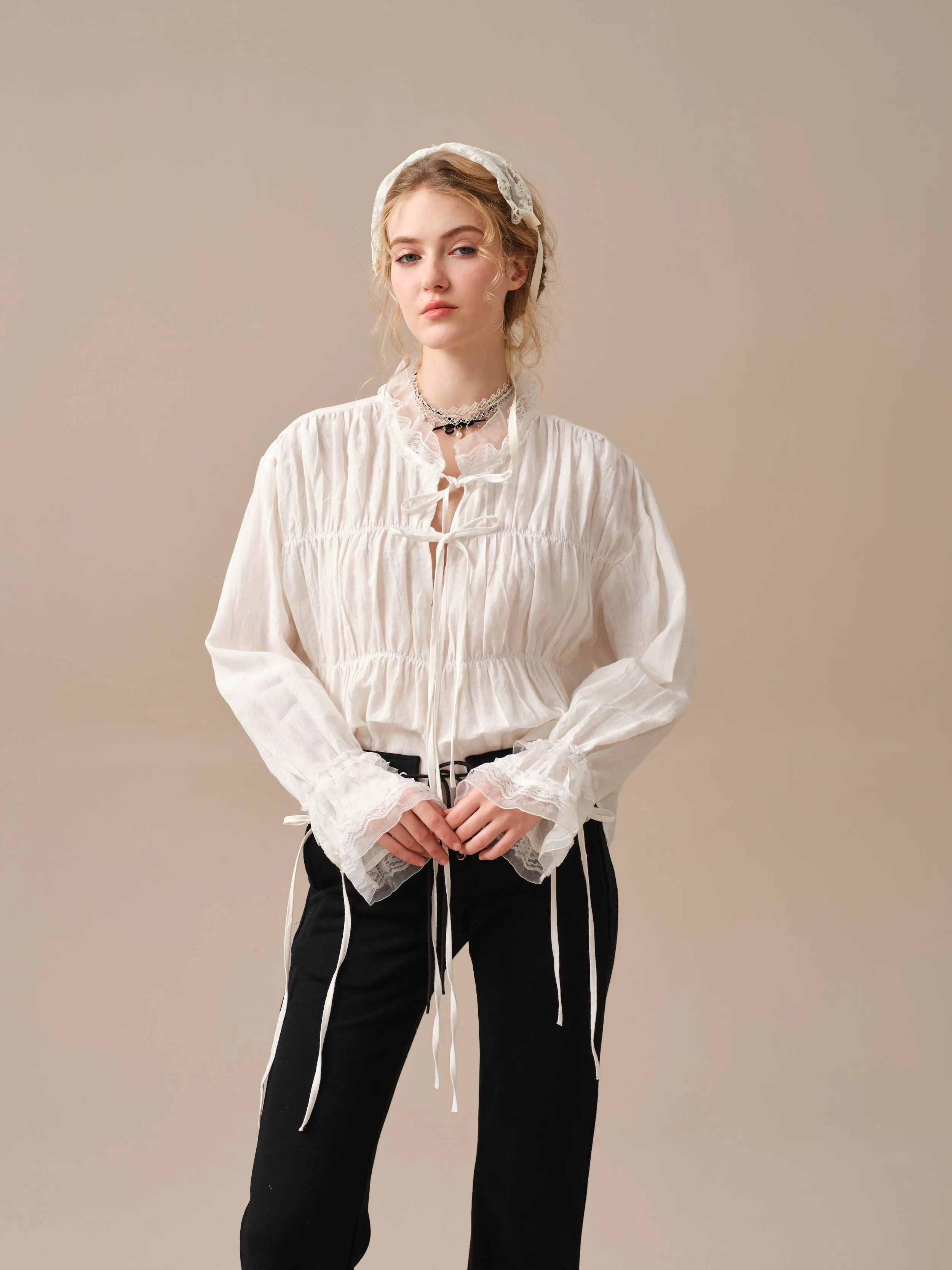 JENNIFER 33 | victorian linen blouse with lace