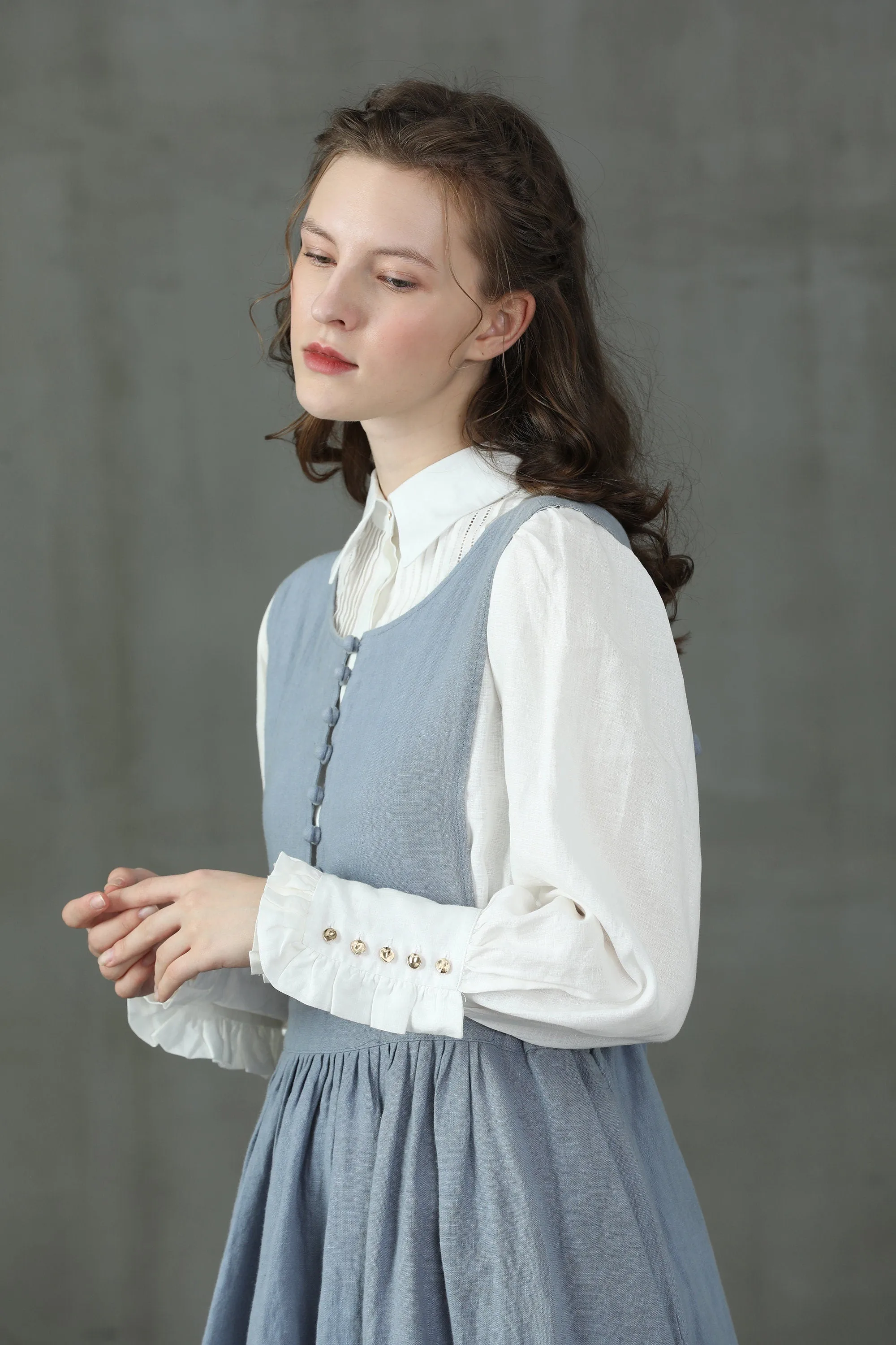 Jo March 31 | Accordion Pleated Linen Shirt