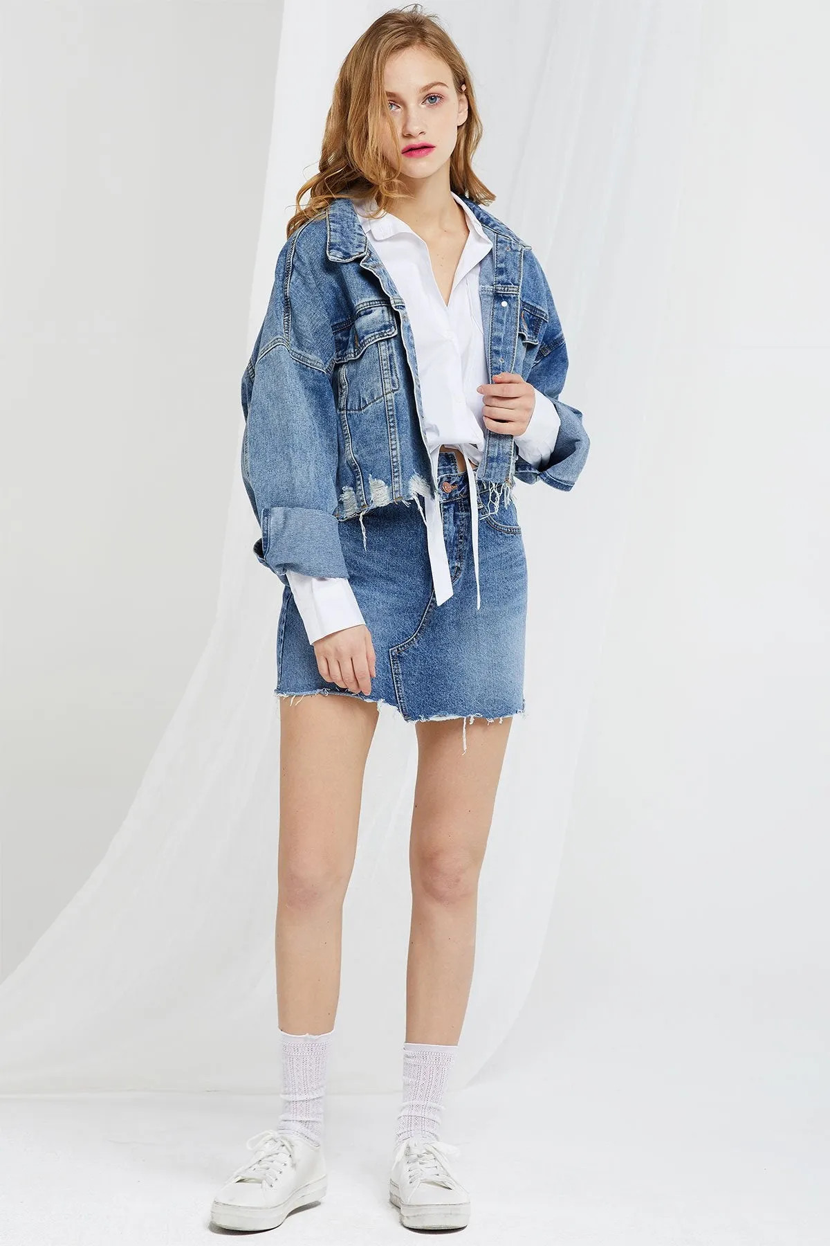 Kennedy Asymmetric Denim Skirt