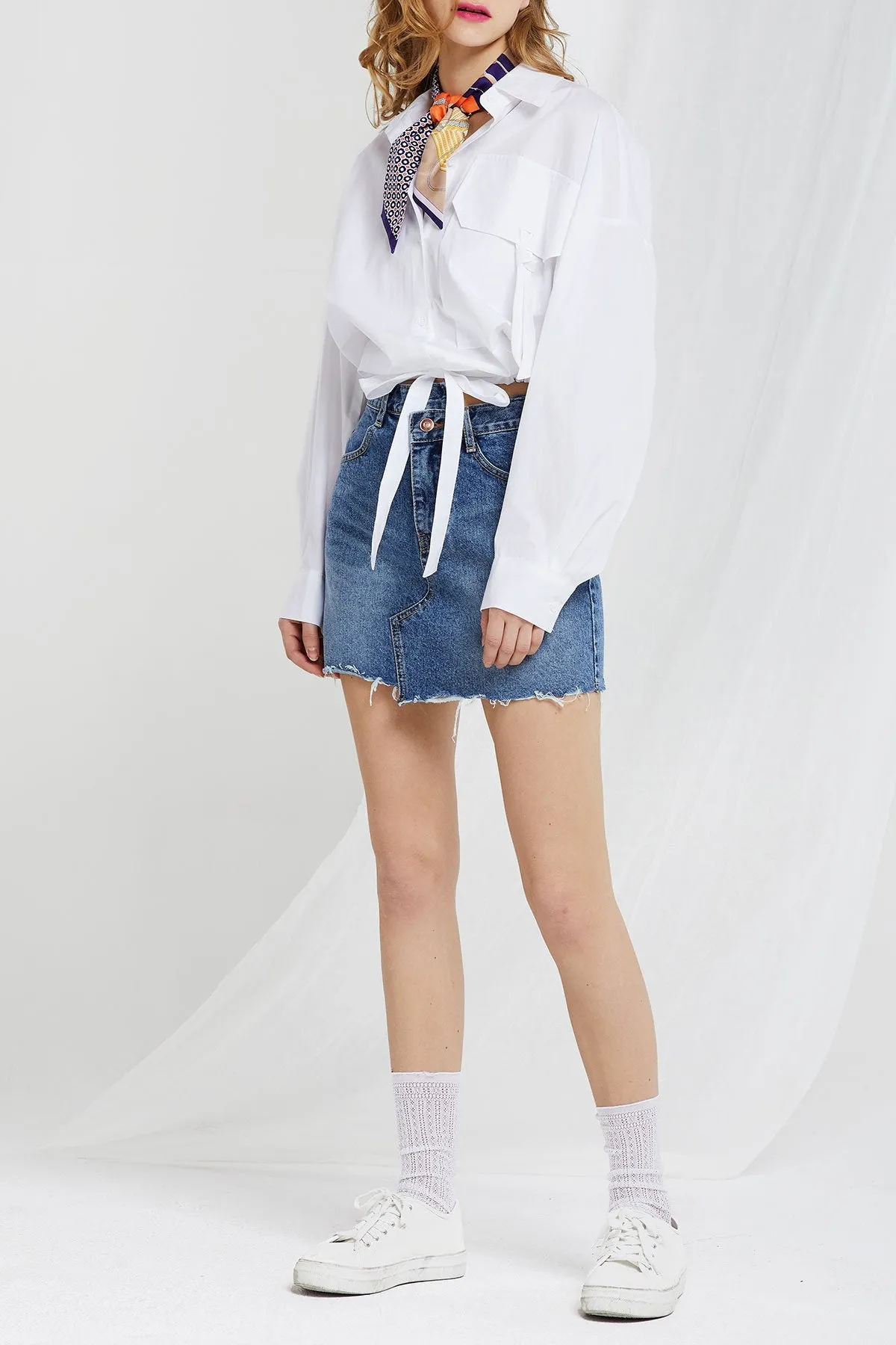 Kennedy Asymmetric Denim Skirt