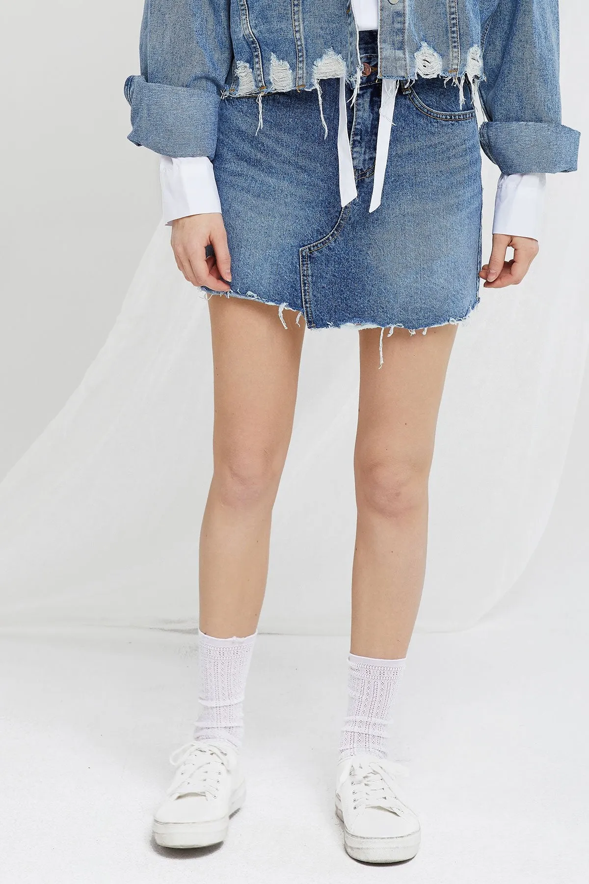 Kennedy Asymmetric Denim Skirt