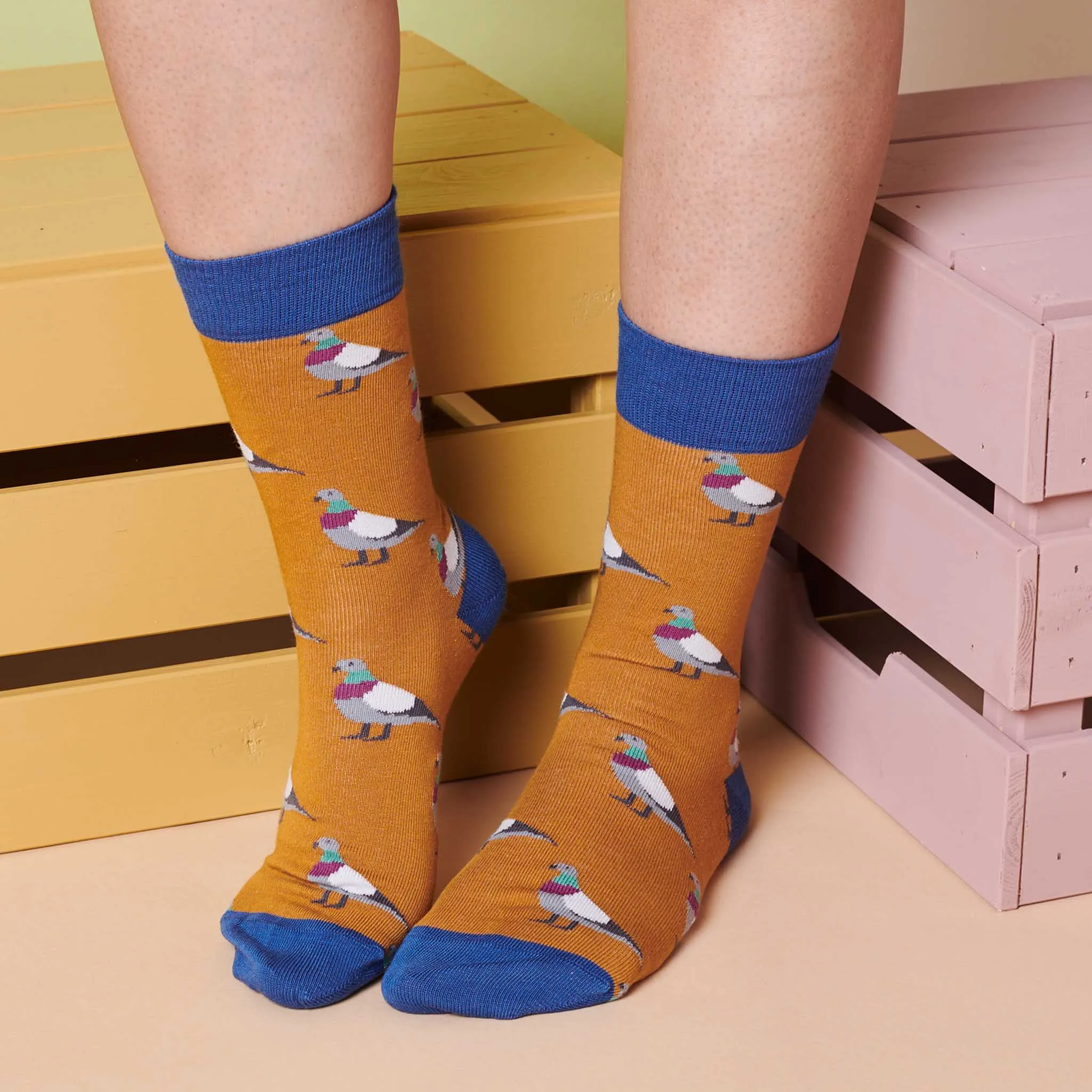 Ladies Ginger Pigeon Organic Cotton Ankle Socks