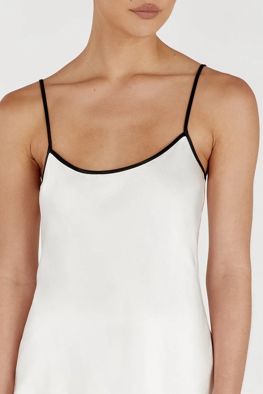 LETTY WHITE SATIN CONTRAST CAMI