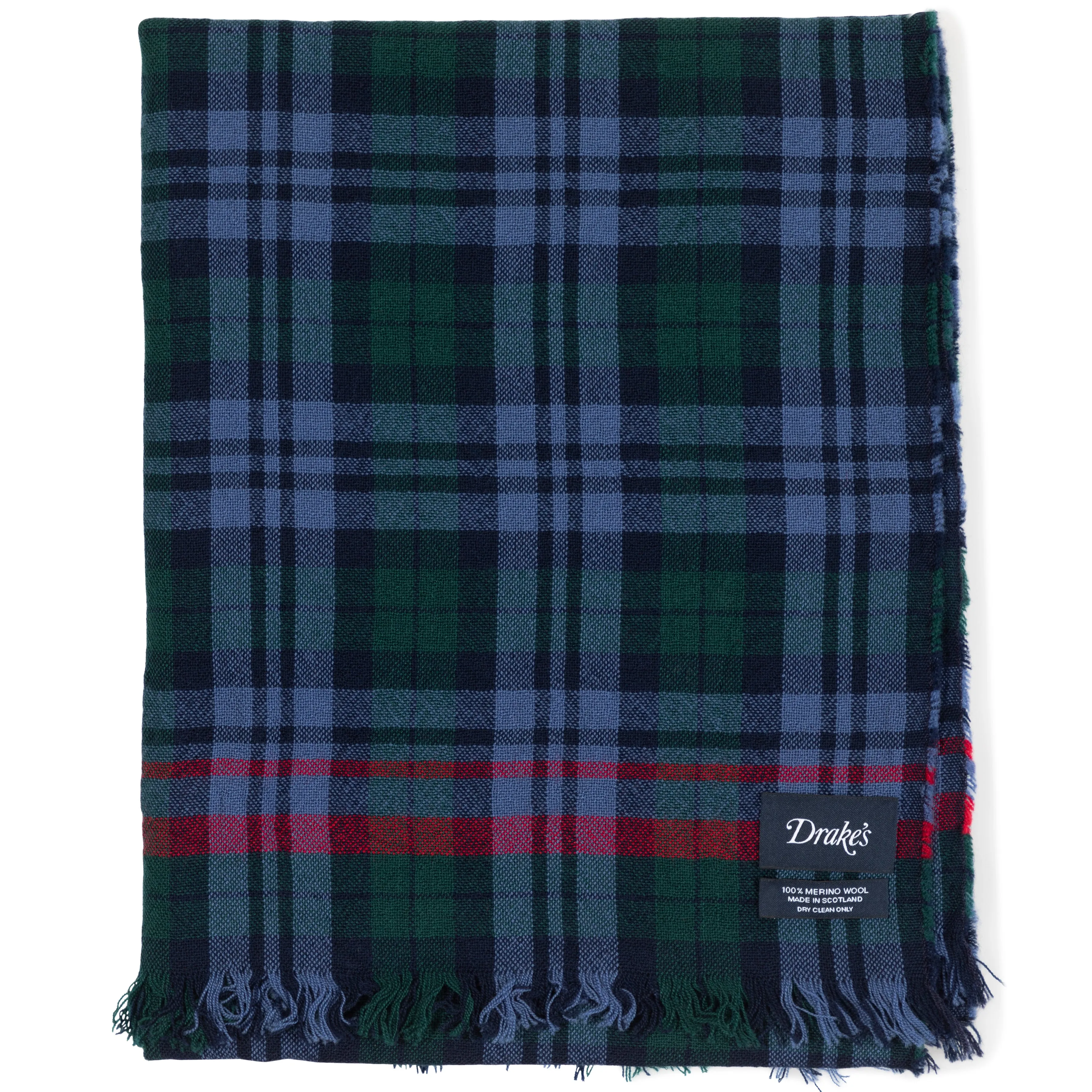 Lightweight Merino Tartan Crinkle Scarf