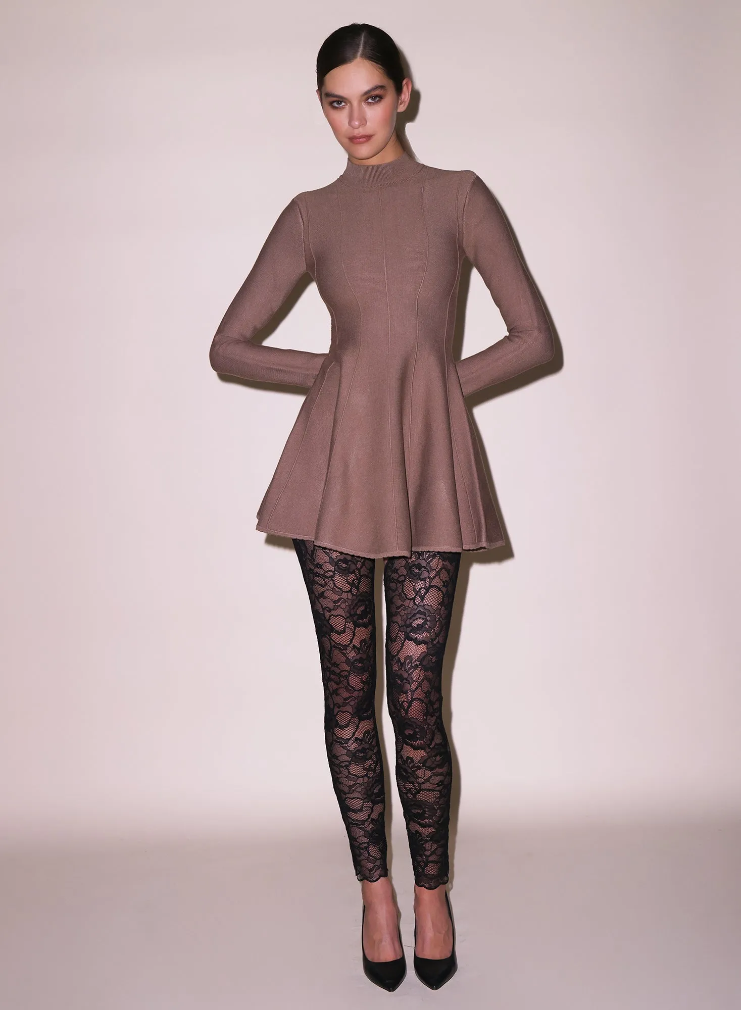 Long Sleeve Flared Corset Dress