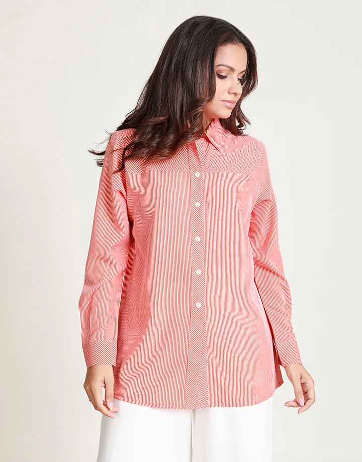 Long Sleeves Striped Blouse