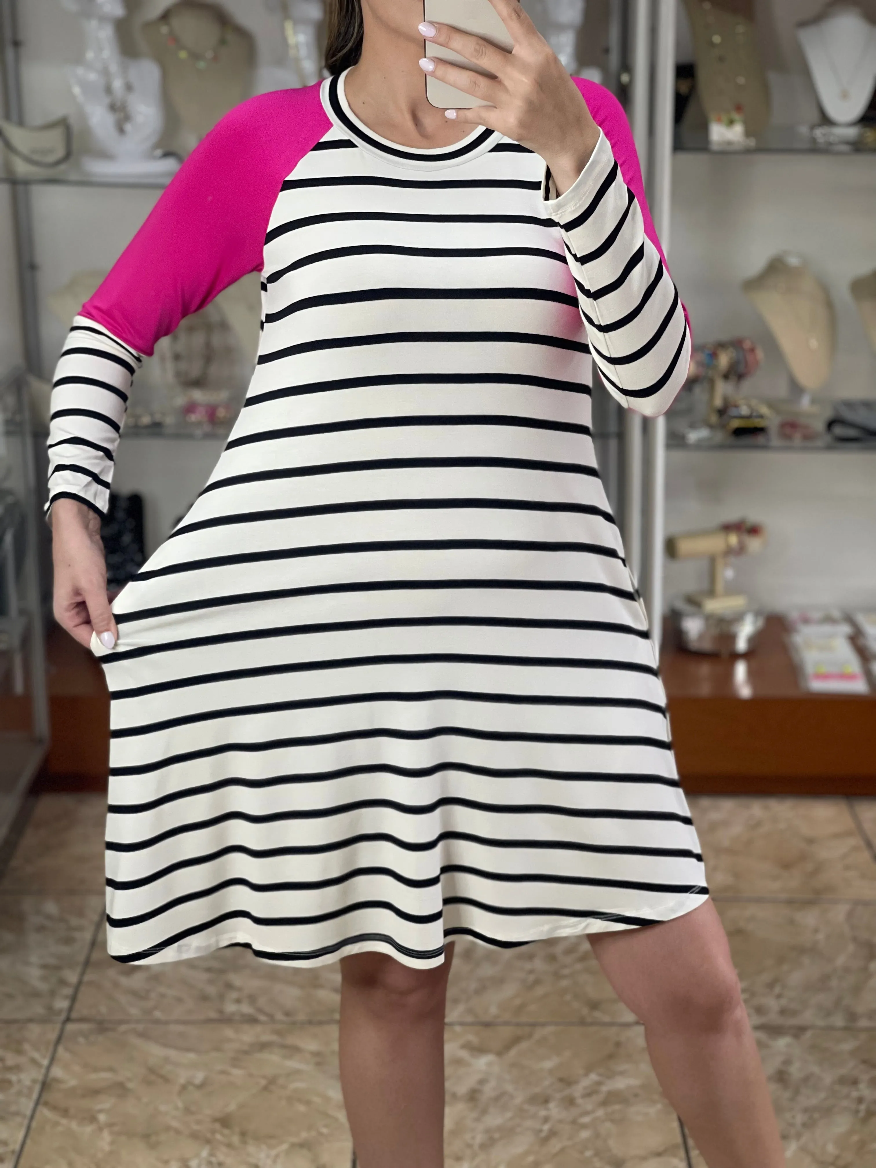 Long Sleeves Stripes Dress