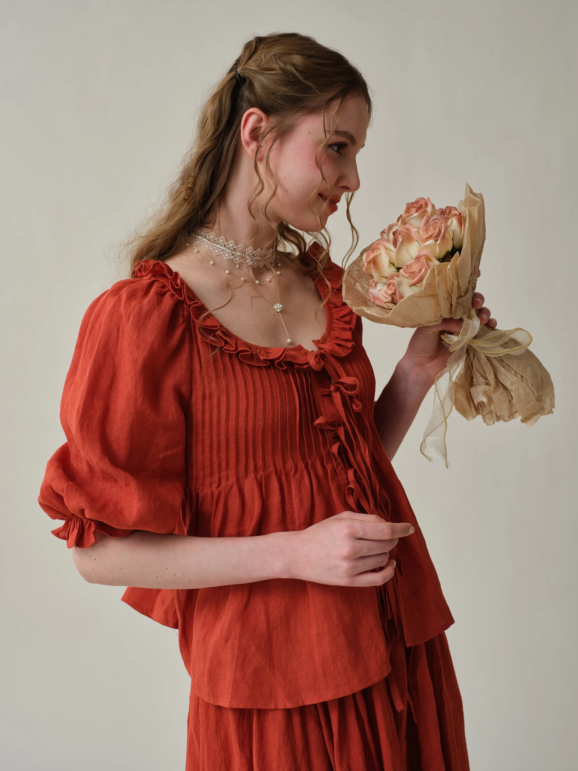 Louise 11 | handmade victorian vintage linen blouse