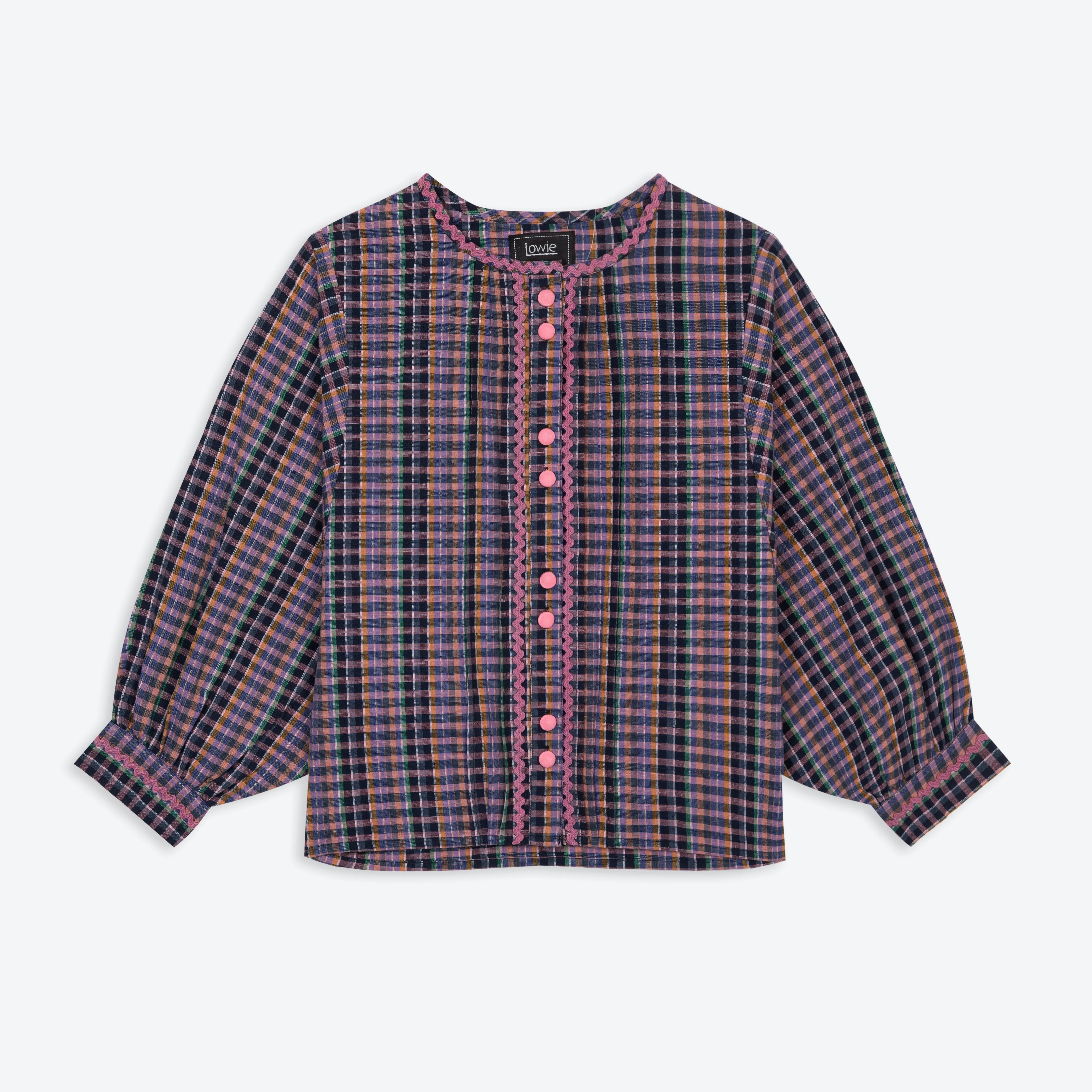 Lowie Heather Check Batwing Blouse