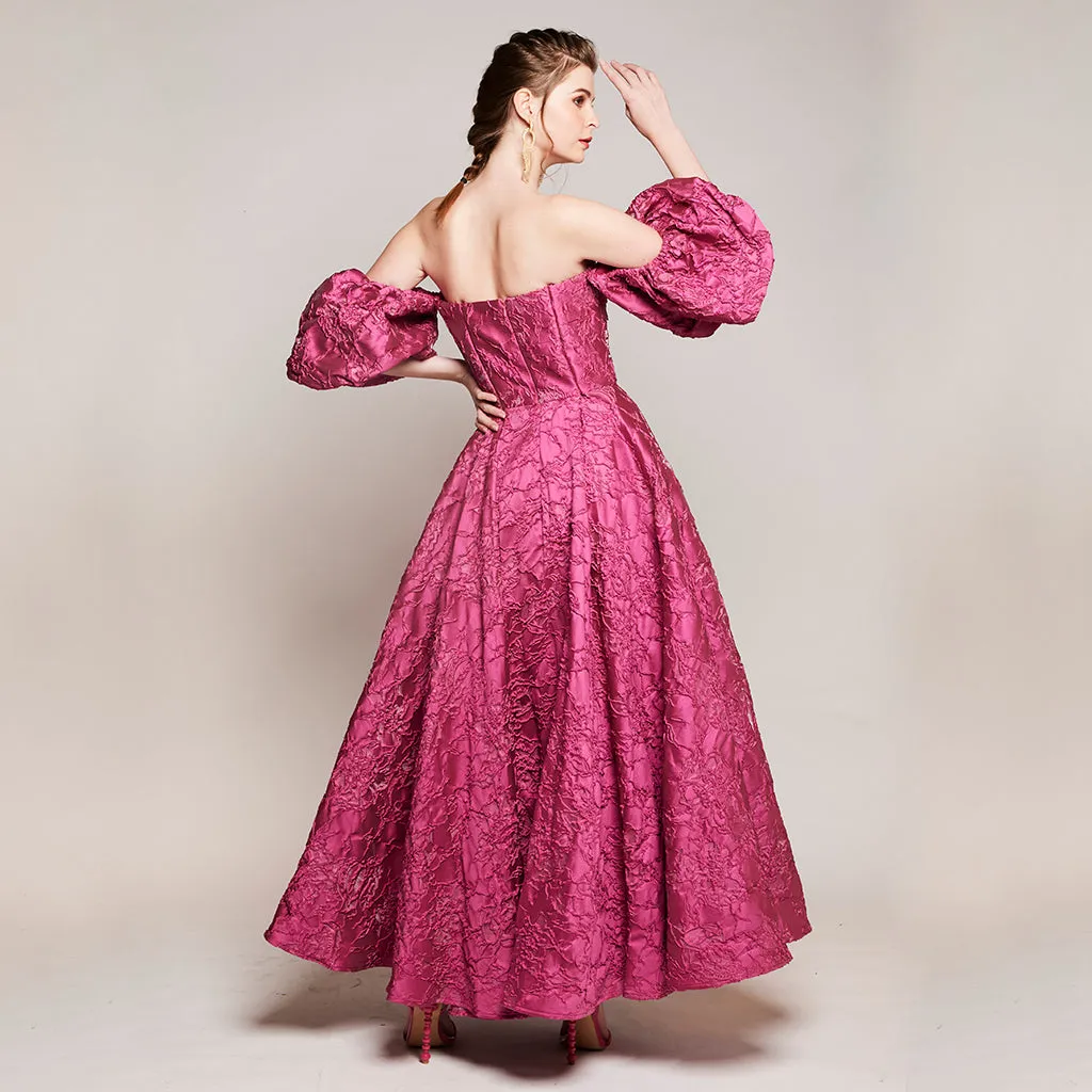 Lyla Jacquard Puff Gown