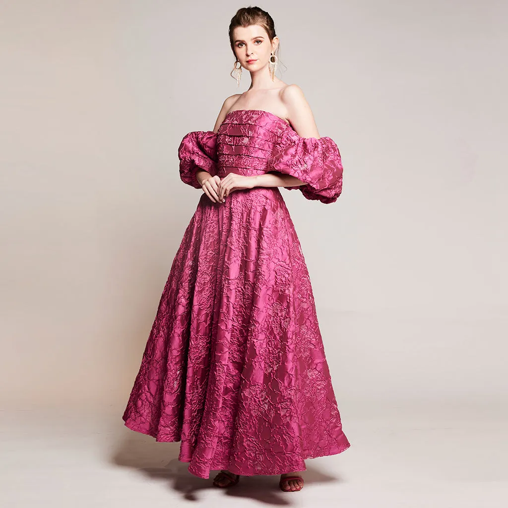 Lyla Jacquard Puff Gown