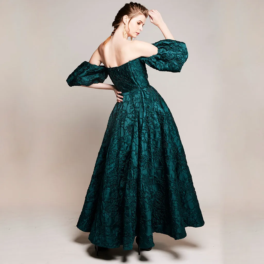 Lyla Jaquard Puff Gown