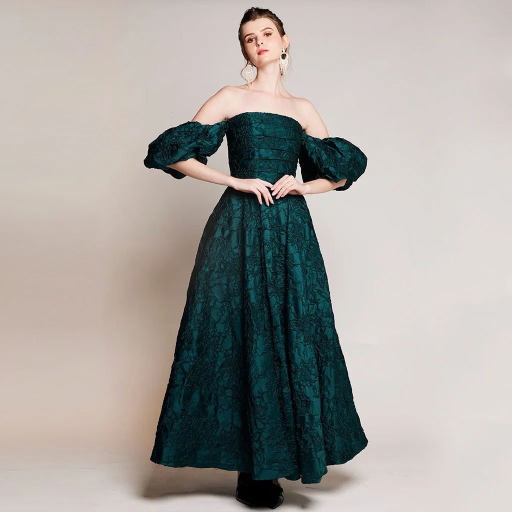 Lyla Jaquard Puff Gown