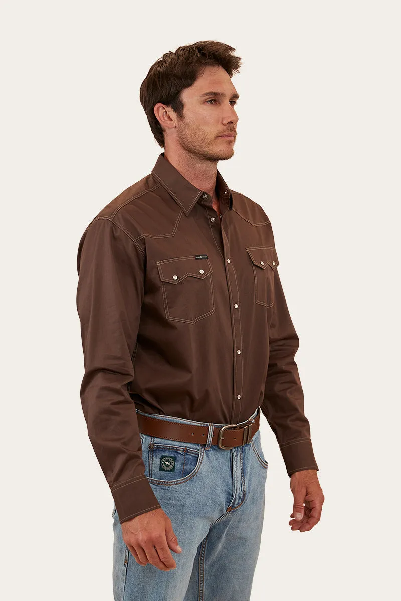 Mapleton Mens Western Shirt - Espresso